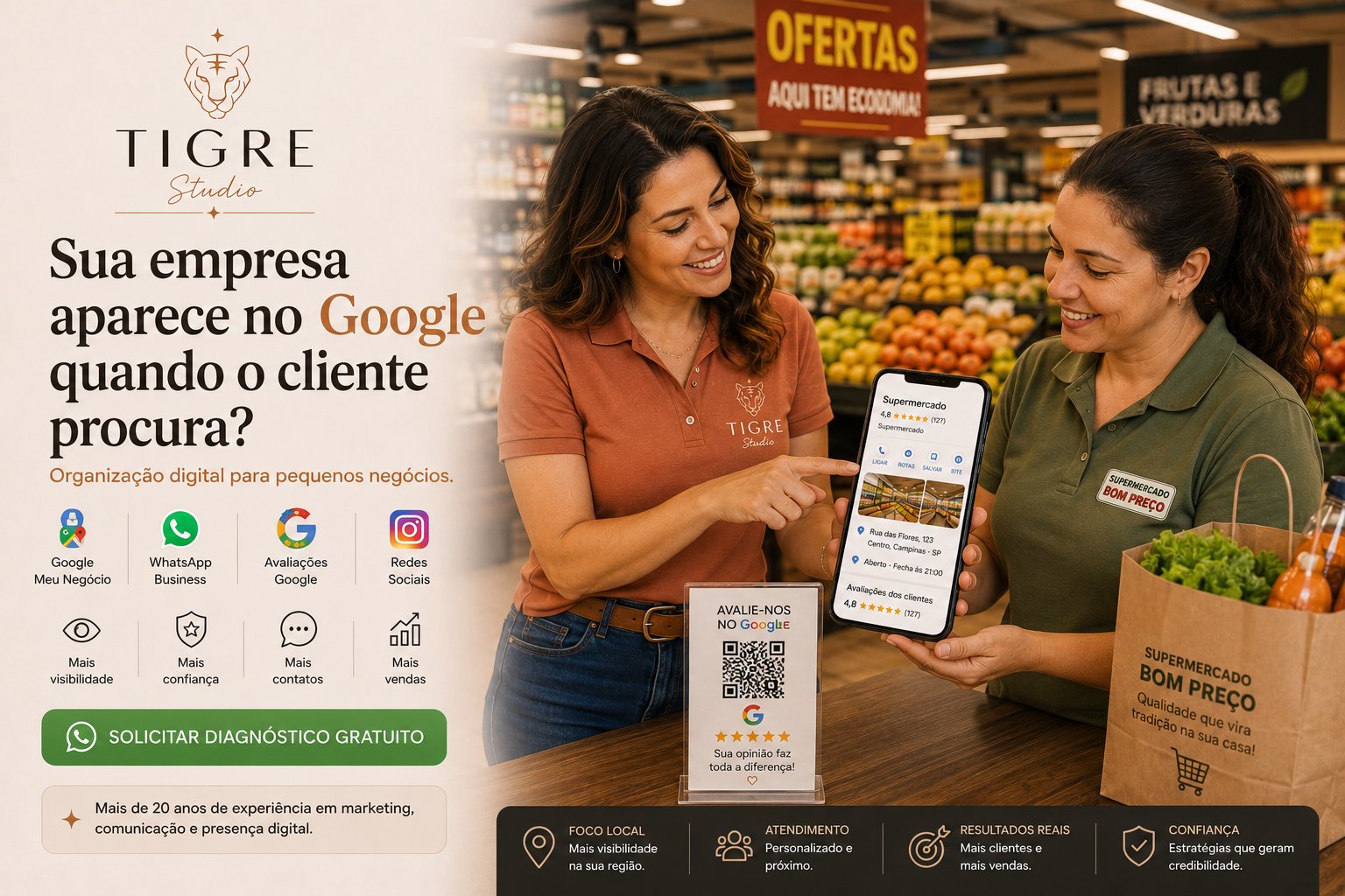 Sua empresa aparece no Google quando o cliente procura? Organização digital para pequenos negócios - Tigre Studio